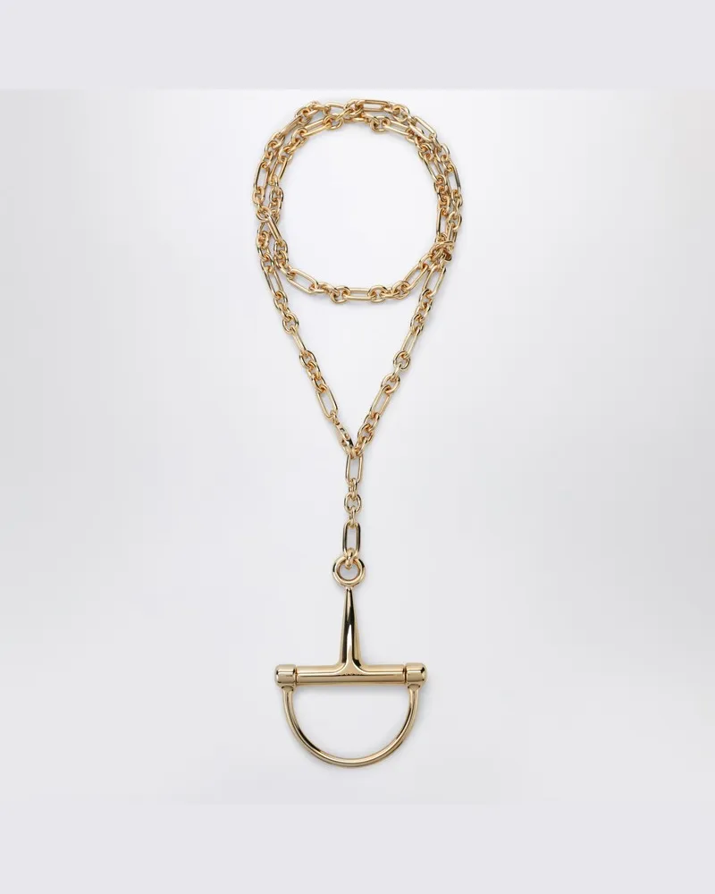 Gucci Goldene Halskette mit halbem Gebiss Metallisch