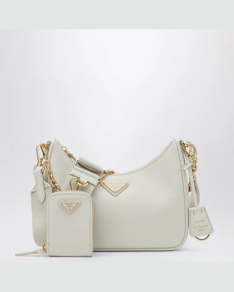 Prada Re-Edition 2005 Tasche aus talcfarbenem Leder White
