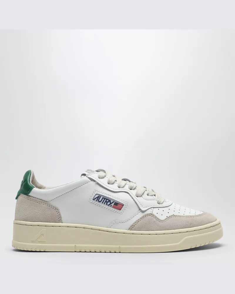 AUTRY Medalist Sneakers aus weiß/grünem Leder und Wildleder Weiß