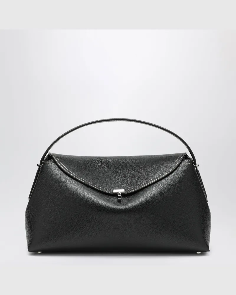 Totême Everyday Tasche aus schwarzem genarbtem Leder Black