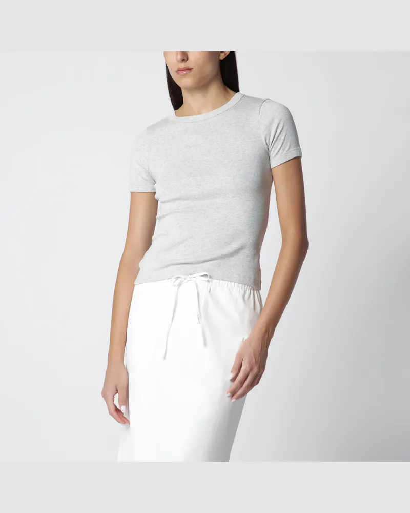 Flore Flore Grau meliertes Car Tee T-Shirt aus Bio-Baumwolle Grey