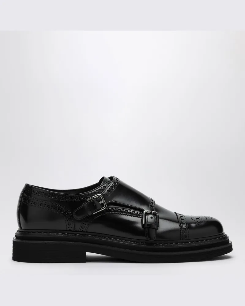 Dolce & Gabbana Schwarzer Slipper Monkstrap Schwarz