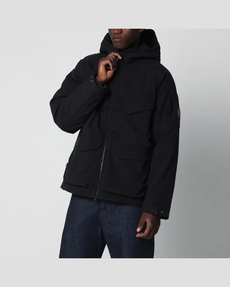 C.P. Company Schwarze wattierte Jacke mit Reißverschluss Black