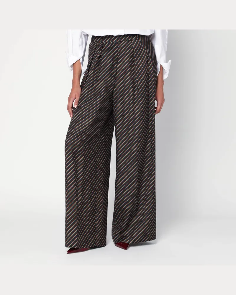 Dries van Noten Palazzo-Hosen mit einem Muster Mehrfarbig