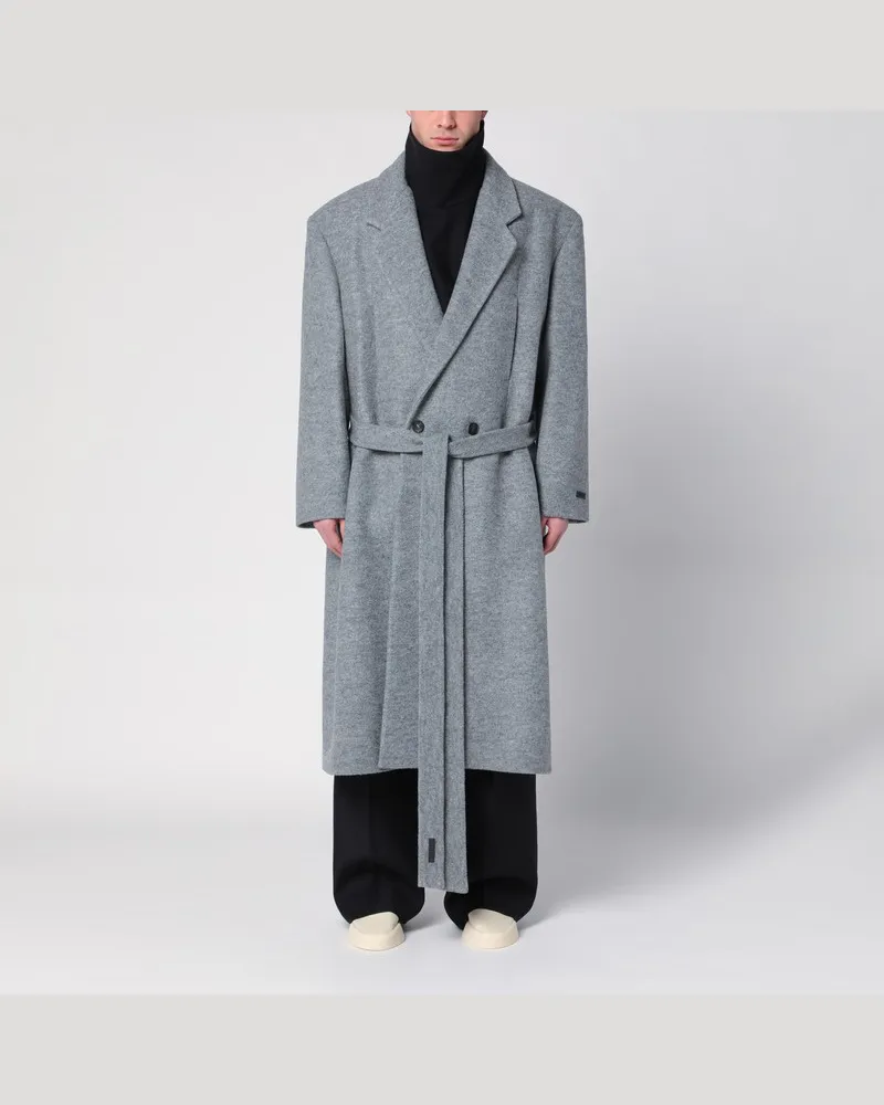 Fear of God Grauer zweireihiger Mantel aus Wolle Grau