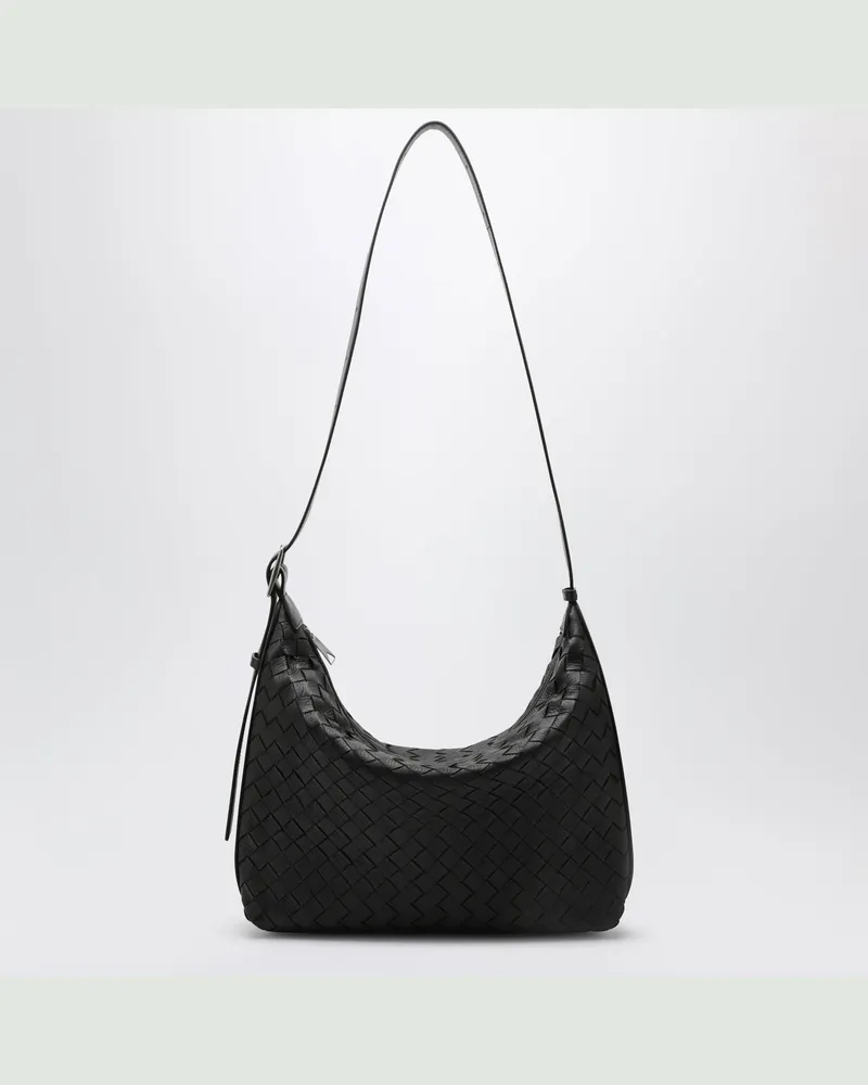 Bottega Veneta Kleine Hobo-Bag Traveler aus Hirschleder, Espresso Brown