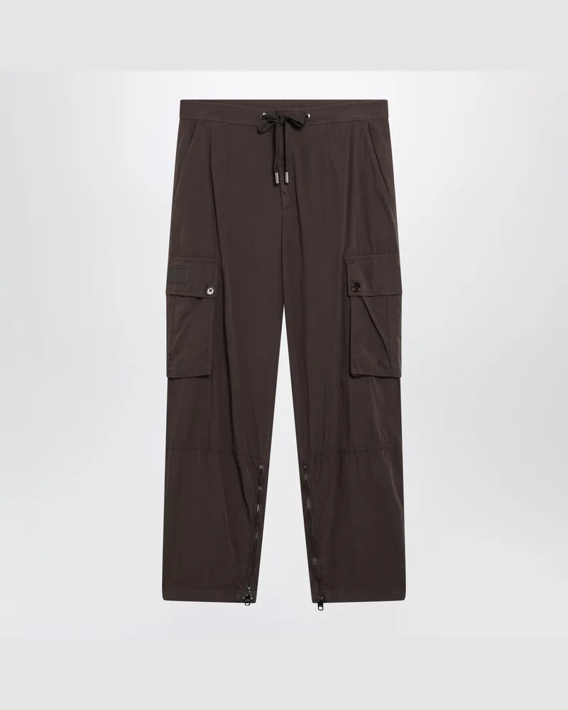 Dolce & Gabbana Cargo-Hose mit weitem Bein aus Popeline in Braun Brown