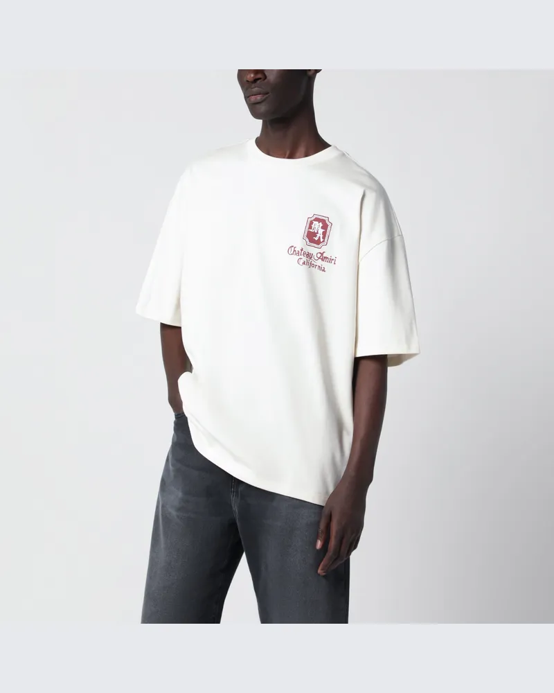 Amiri Chateau  California elfenbeinfarbenes Baumwoll-T-Shirt White