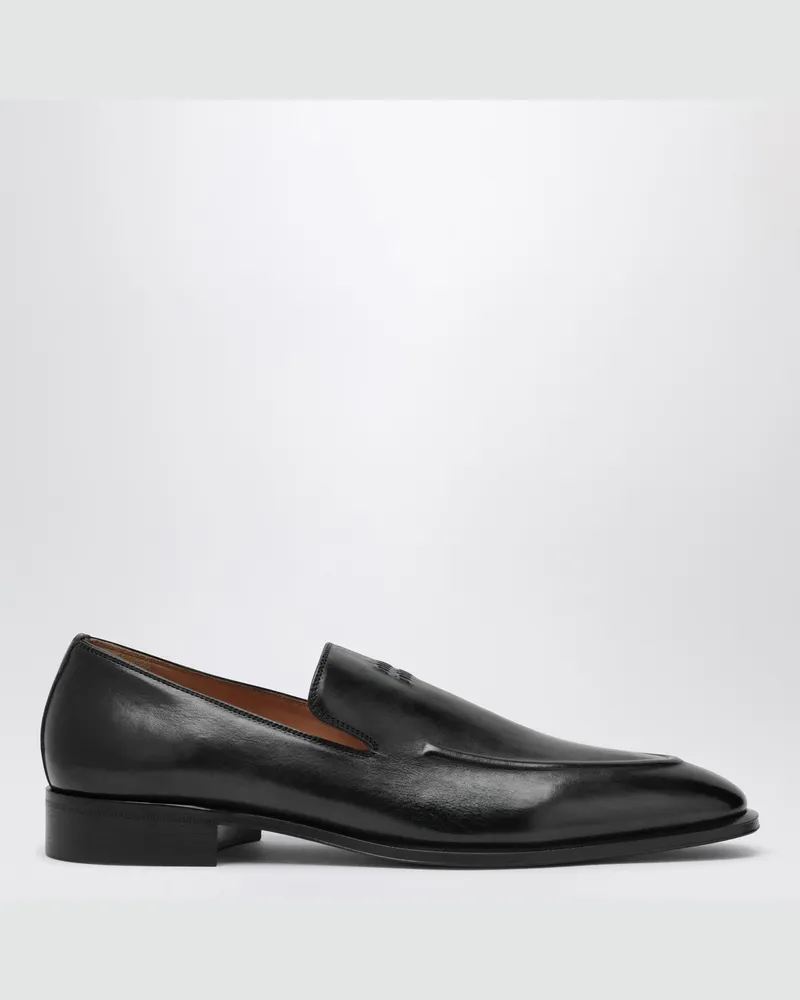 Miu Miu Schwarze Lederloafer mit Logo Black