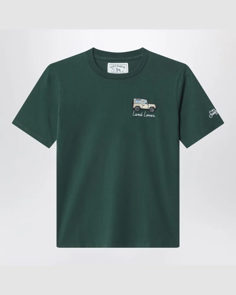 MC2 Saint Barth Dunkelgrünes Baumwoll-T-Shirt mit Land Lover Stickerei Green