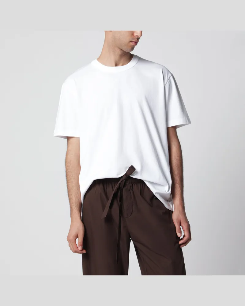 TEKLA Weißes Kurzarm-T-Shirt White