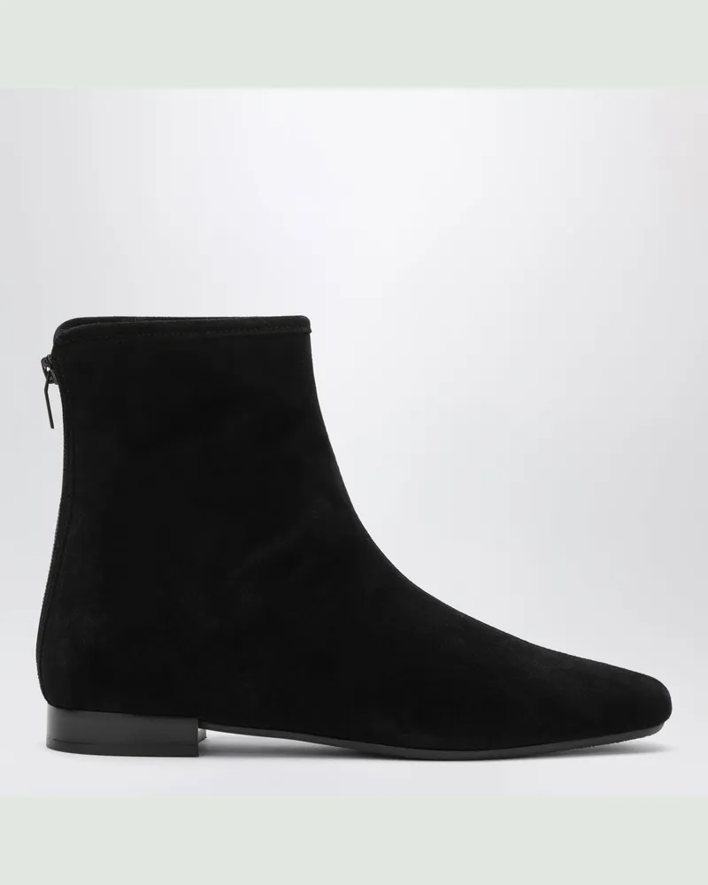 Totême Black pointed ankle boots in suede Black