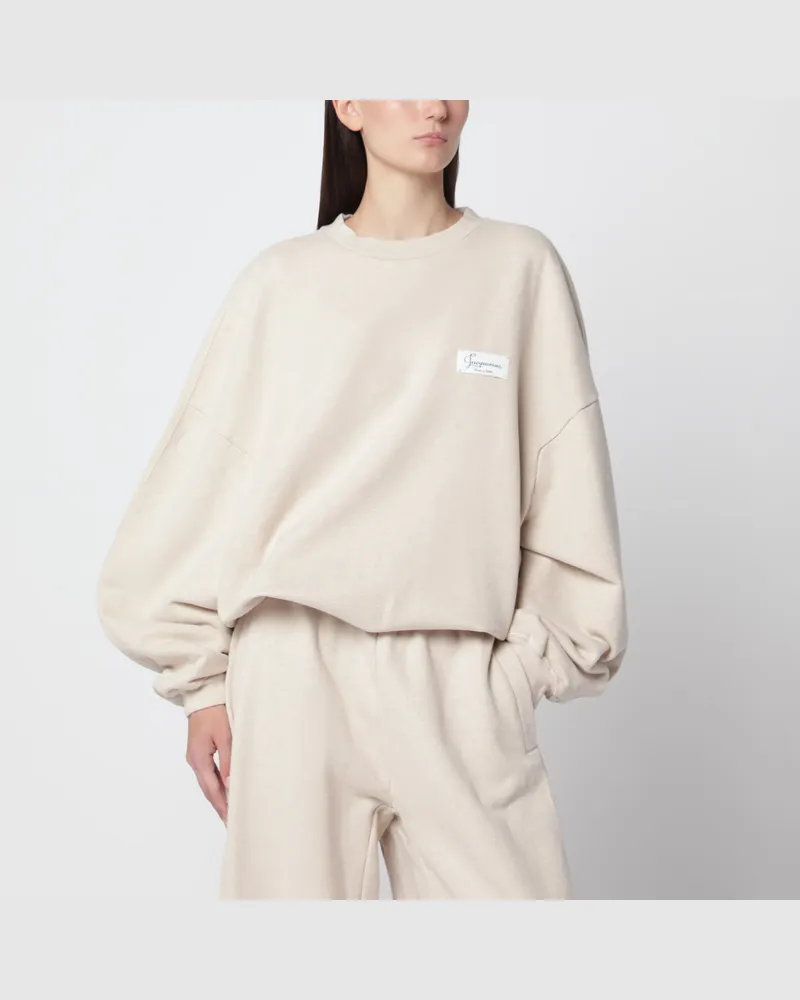 Jacquemus Beiges Gros Grain Sweatshirt aus Baumwolle Beige