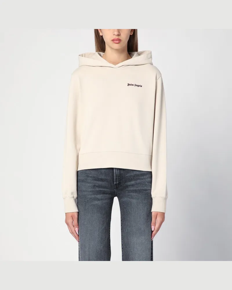 Palm Angels Hoodie Logo hellbeige Beige