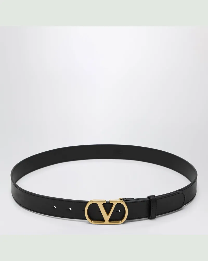 Valentino Garavani Ledergürtel VLogo Signature aus Kalbsleder in Schwarz Black