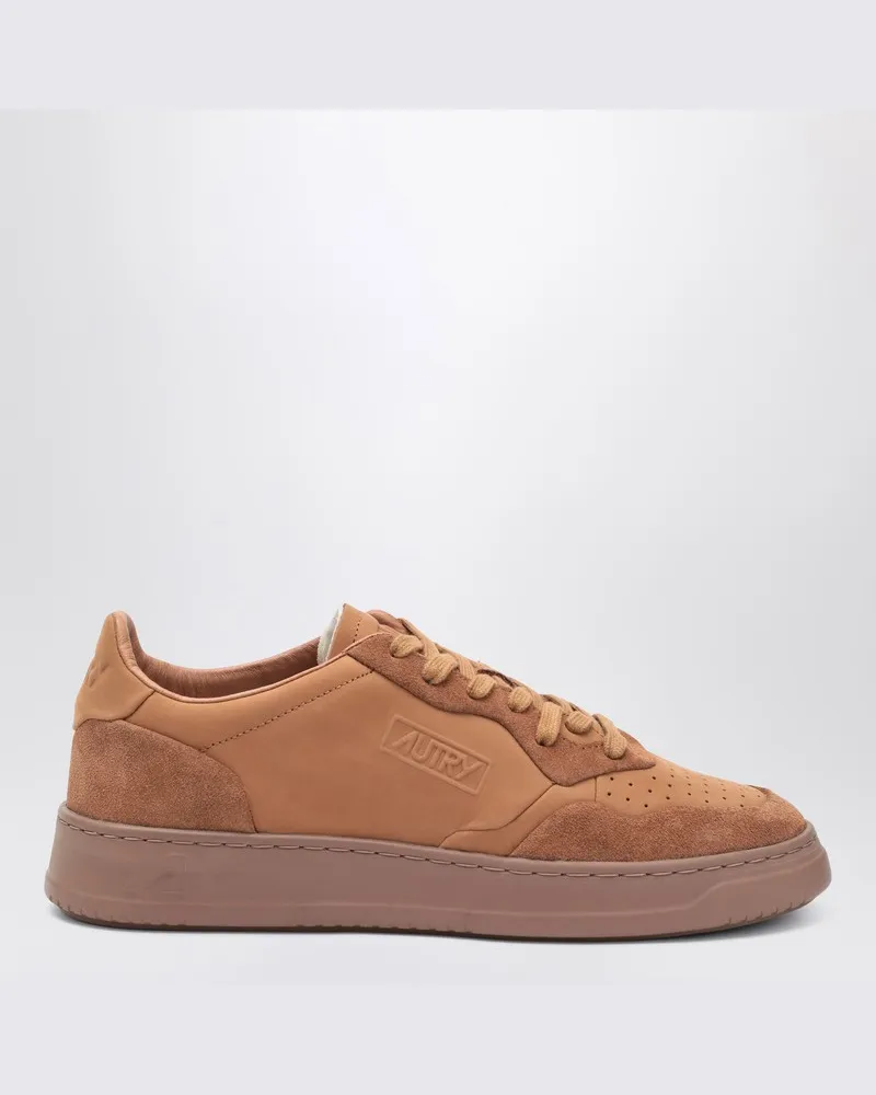 AUTRY Braune Medalist-Sneakers aus Nappa und Wildleder Braun