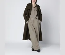 Khakifarbener Doppelreiher-Mantel