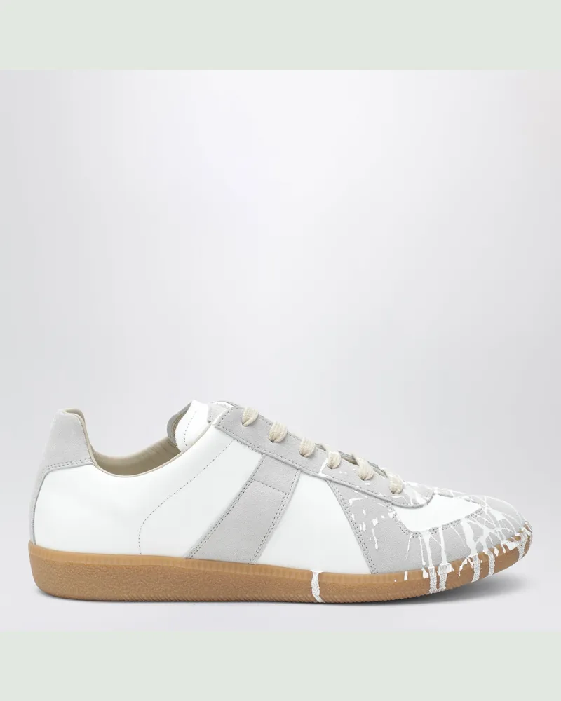 Maison Margiela Replica Sneakers aus weißem Leder und Wildleder White