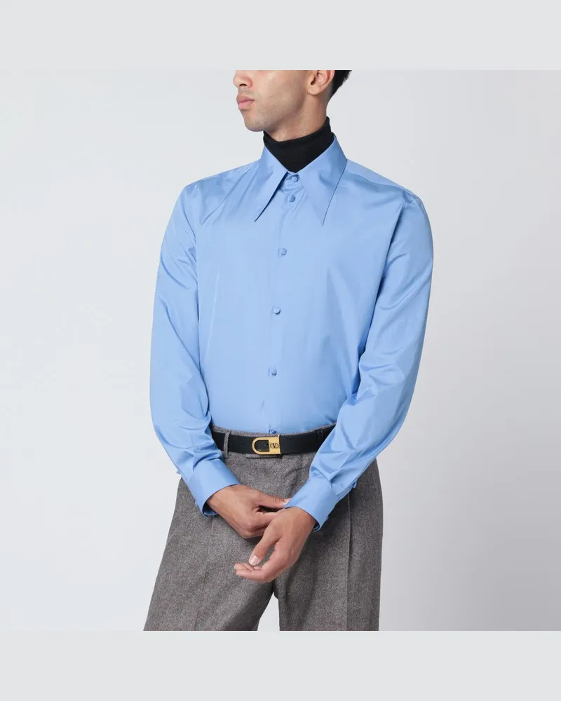 Valentino Garavani Hellblaue Baumwollhemd Hellblau