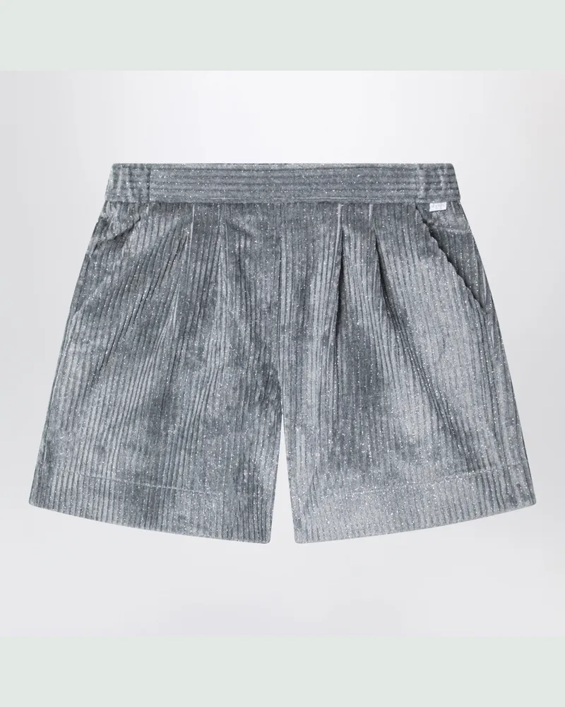 Il Gufo Steel grey Bermuda shorts in corduroy Grey