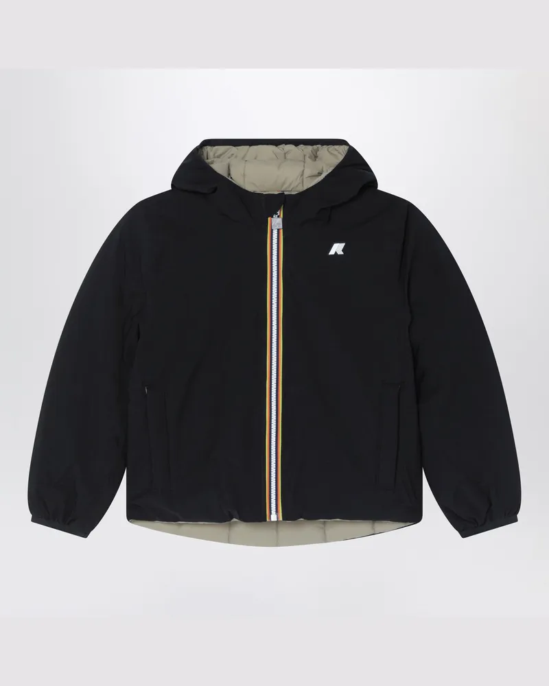 K-Way Wendbare Jack-Jacke in Schwarz/Grün Black