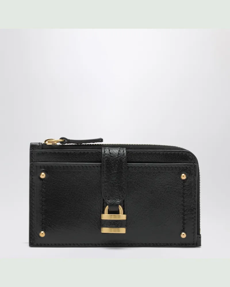 Chloé Kleines schwarzes Paddington-Münzetui mit Kartenfächern Black