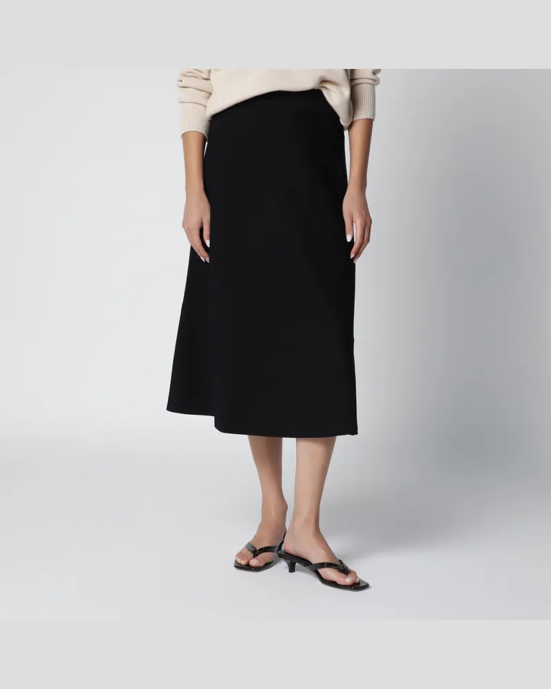 Max Mara Midirock aus Viskosegarn in Schwarz Black