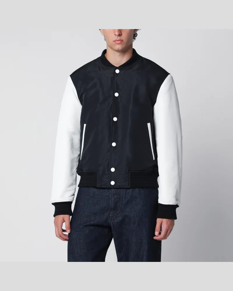 Givenchy Varsity-Jacke aus Satin in Marineblau/Weiß Multicolor