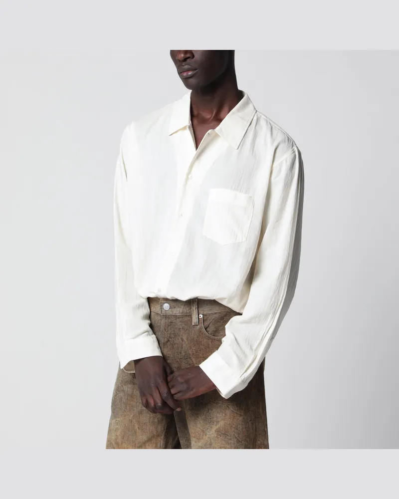 Séfr Leo Hemd aus Baumwoll-Voile White