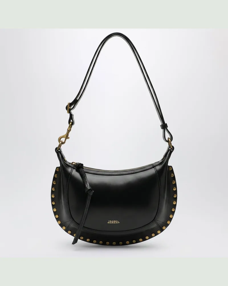 Isabel Marant Oskan Moon Schultertasche aus Kalbsleder in Schwarz Black