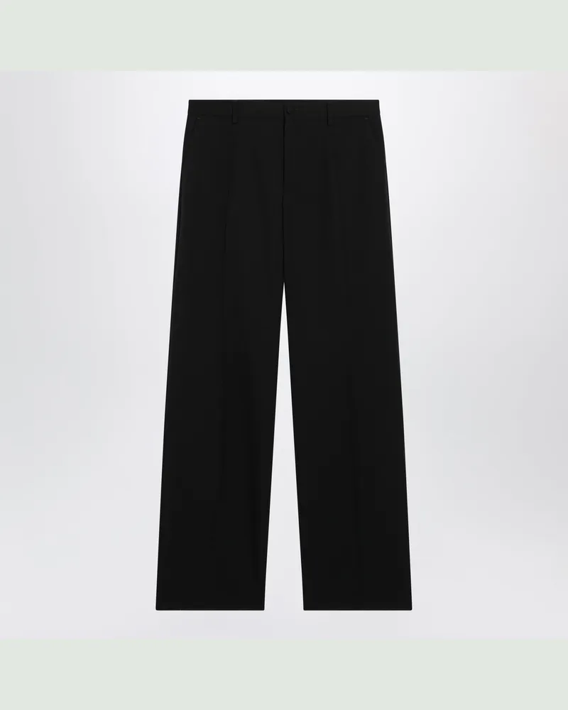 Dolce & Gabbana Gerade geschnittene Anzughose aus Wolle in Schwarz Black