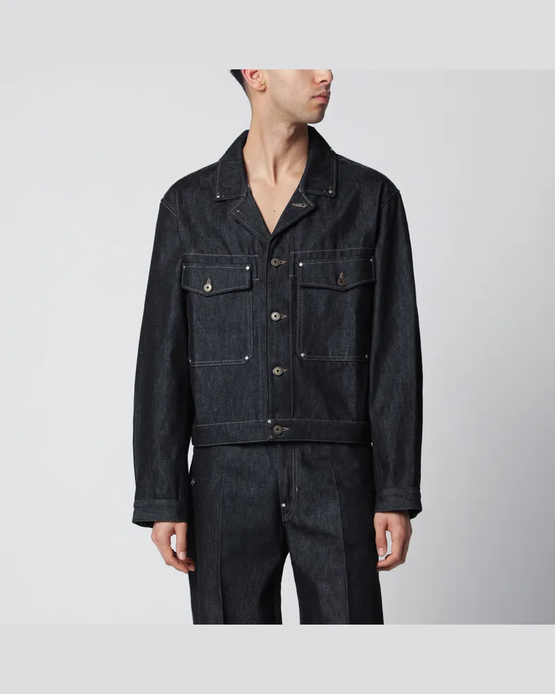 Christophe Lemaire Trucker-Jeansjacke aus Baumwolle in Blau Blue