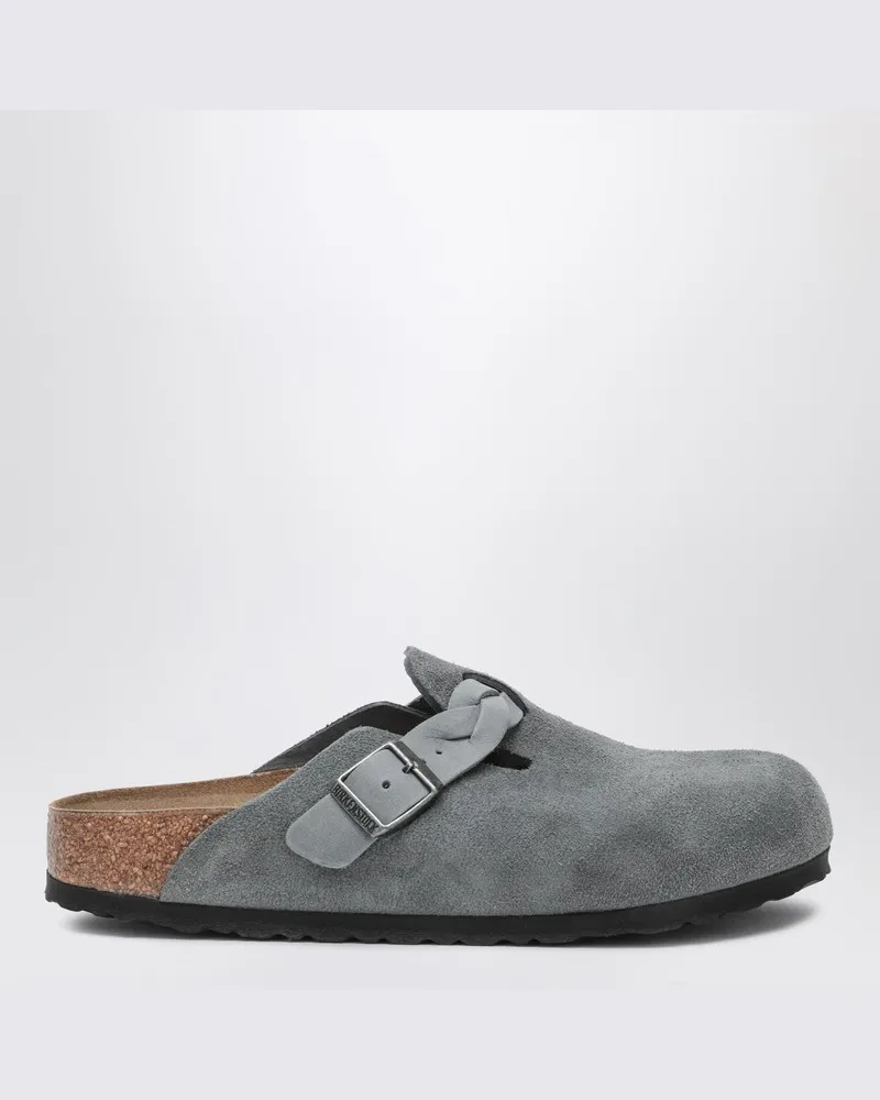 Birkenstock Pantoffel Boston Geflochten Farbe Basalt Gray Grau