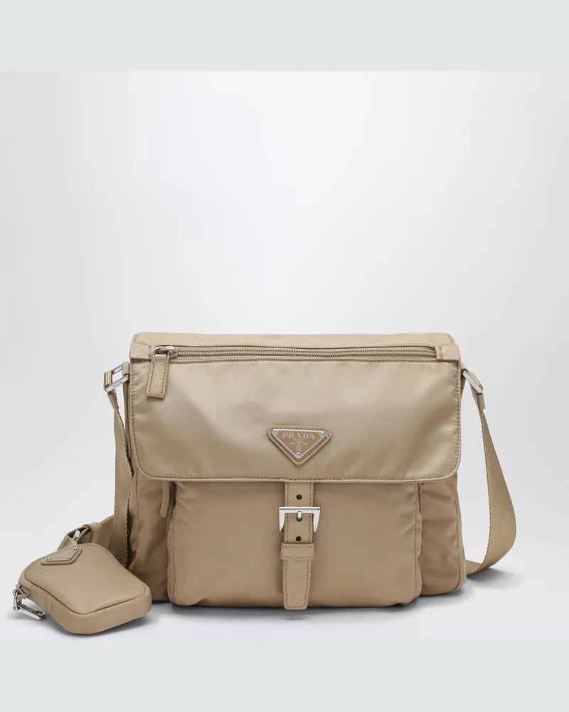Prada Umhängetasche aus Re-Nylon in Camel Beige