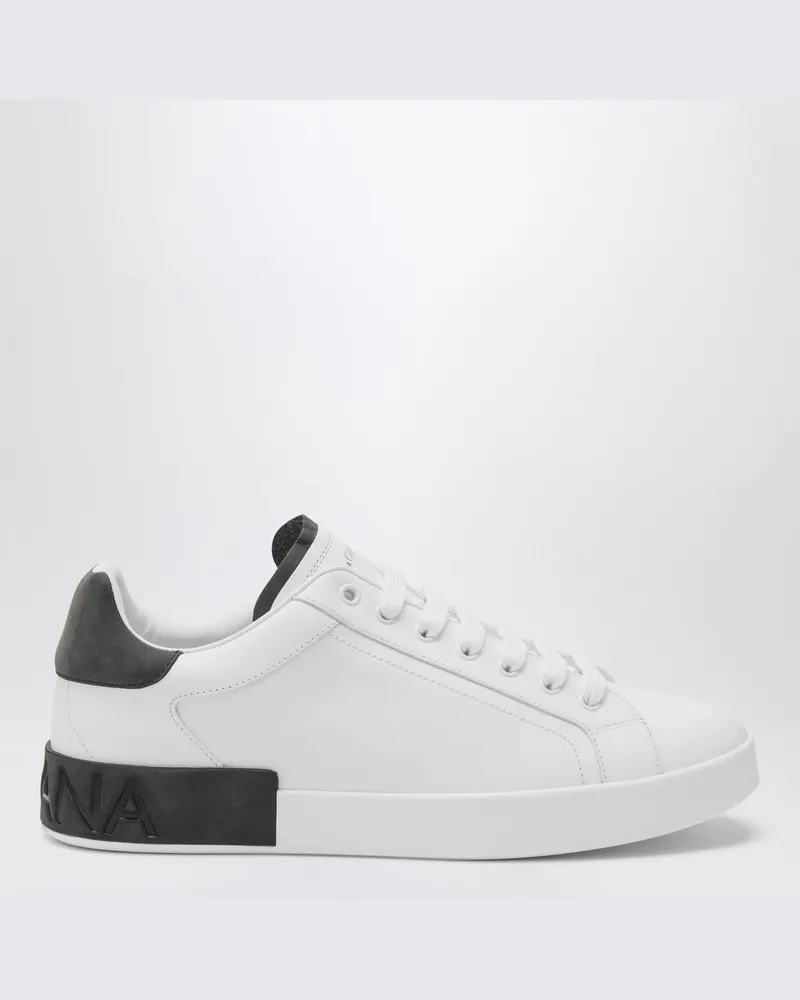 Dolce & Gabbana Sneakers Portofino weiß/schwarz aus Leder Weiß