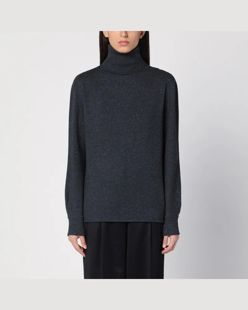 Givenchy Dunkelgrauer Rollkragenpullover mit Schleppe Grey