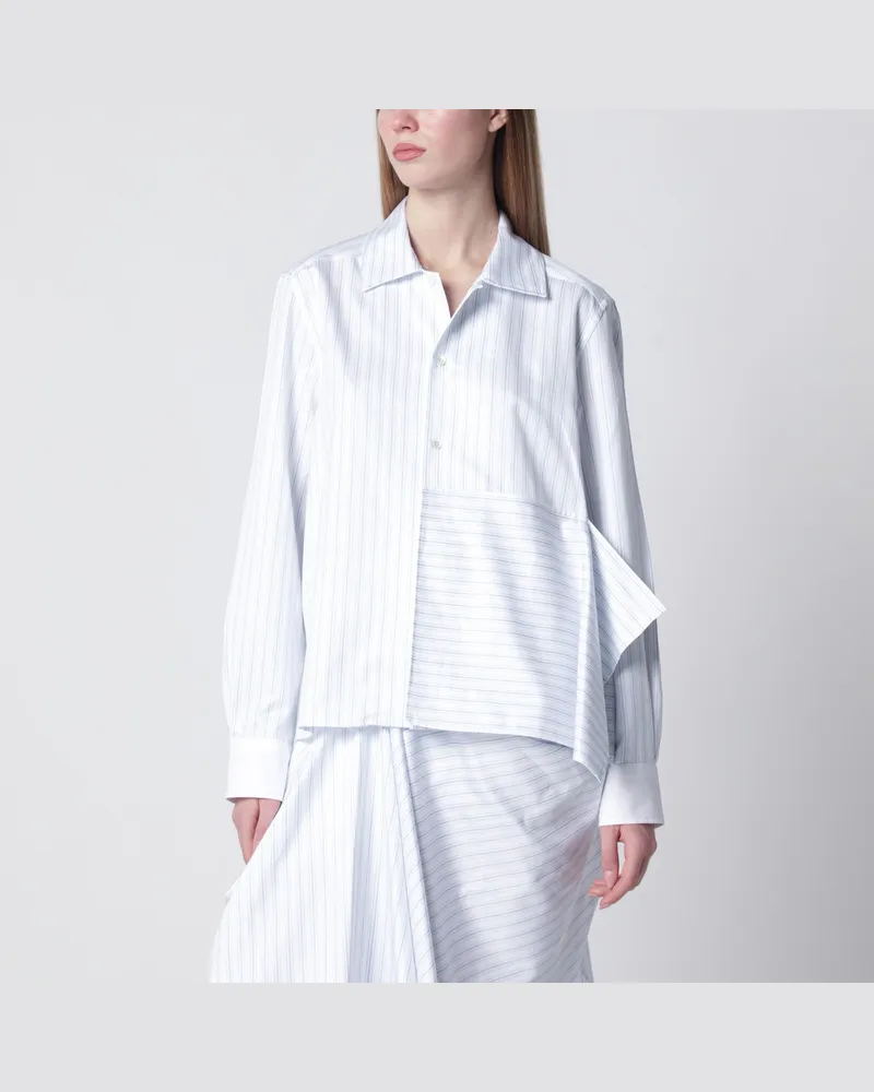 J.W.Anderson Weißes asymmetrisches drapiertes Streifenhemd White