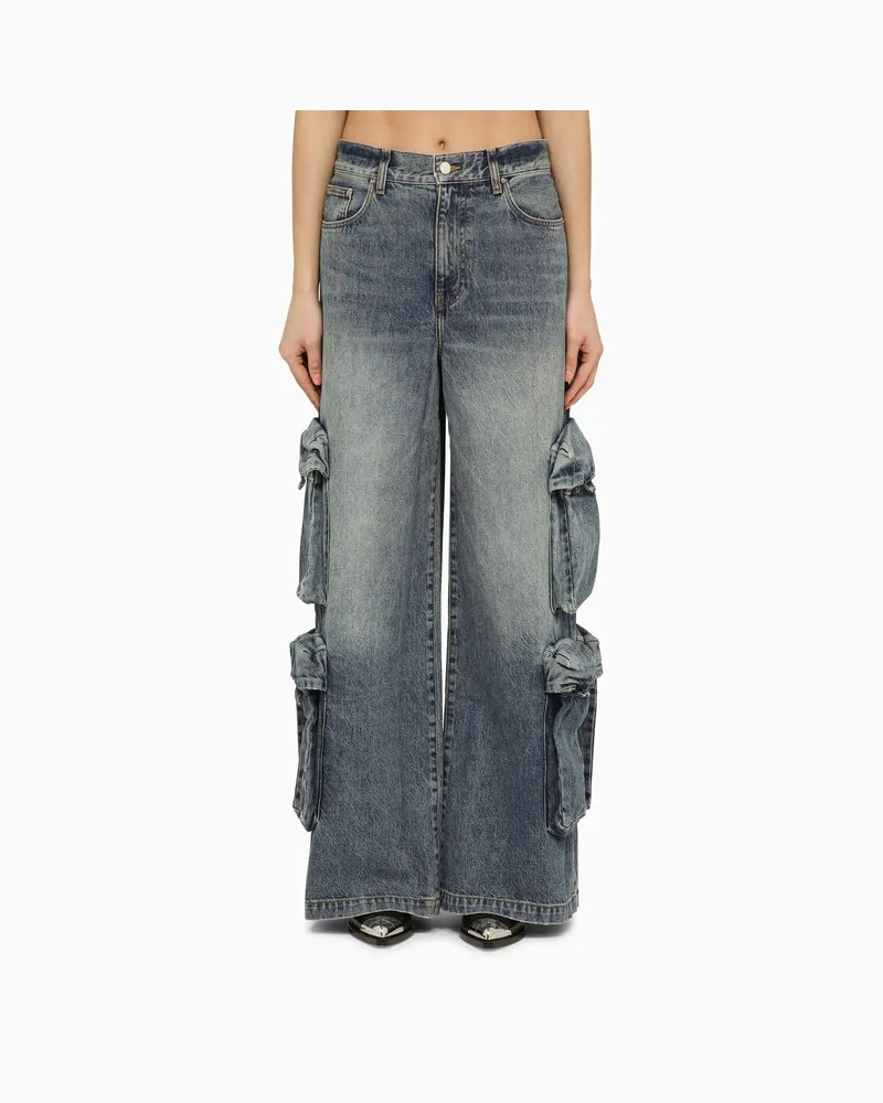 Amiri Baggy Cargojeans aus blauem Denim Blau