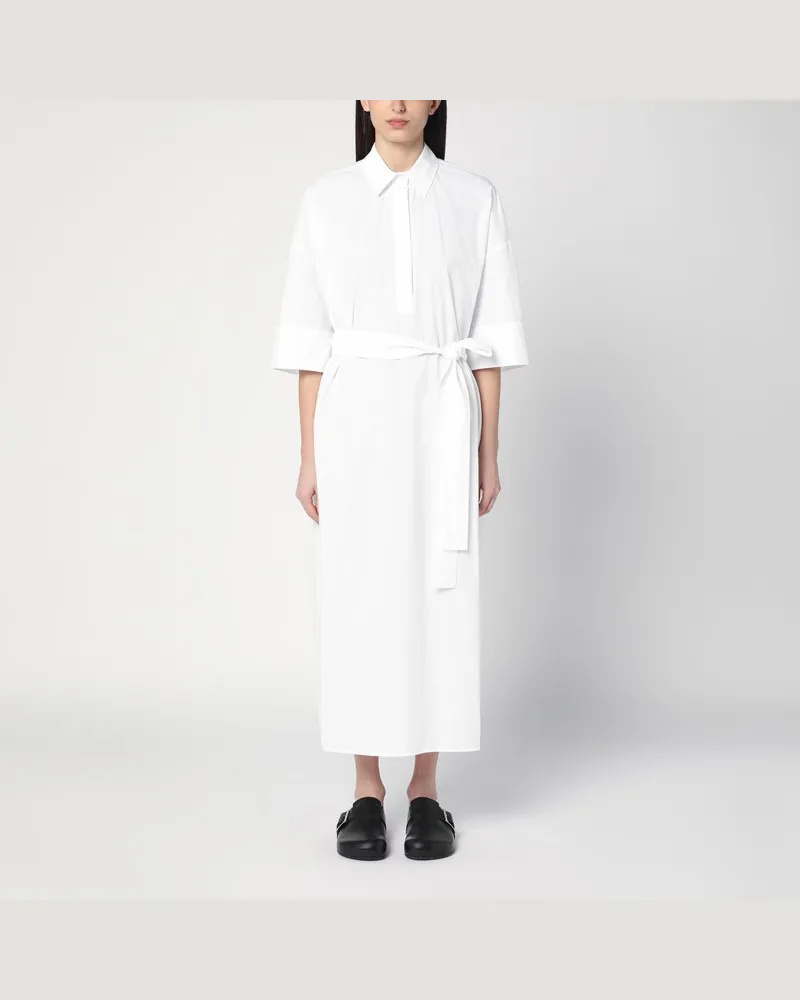 P.A.R.O.S.H. Weißes Hemdblusenkleid aus Baumwolle Weiß
