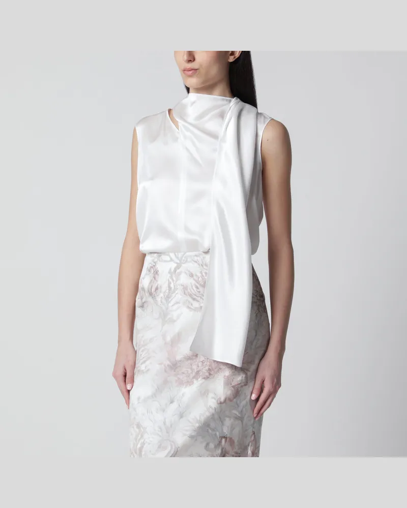Max Mara Weißes Top aus Seidensatin White