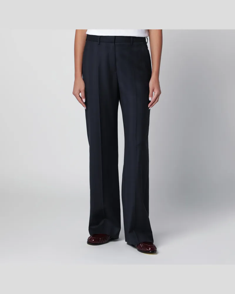 Blazé Milano Navyblaue Hose Lundy mit Prince-of-Wales-Muster aus Wolle Blue