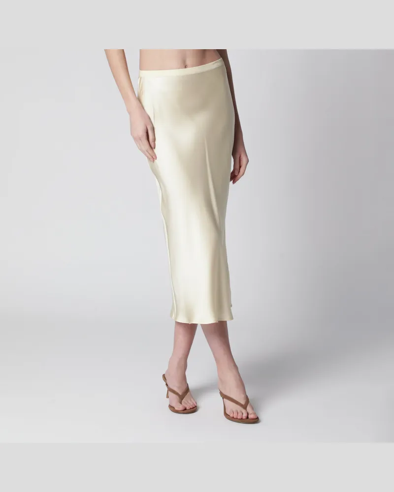 Anine Bing Bar Midirock aus butterfarbener Seide Yellow