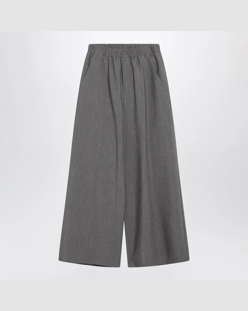 DOUUOD Oversize-Hose in Grau mit Chrysanthemenmuster Grey