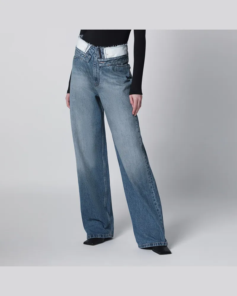 Maison Margiela Hellblau gewaschene Jeans mit Lagenbund 