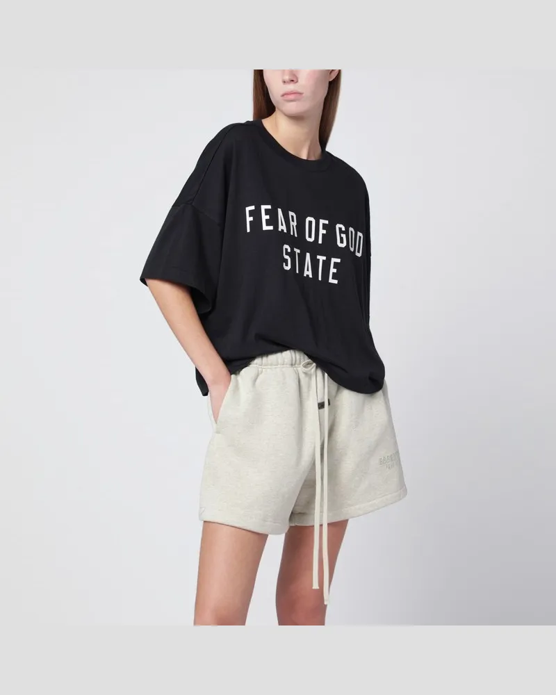 Fear of God Schwarzes Rundhals-T-Shirt mit Logo Schwarz
