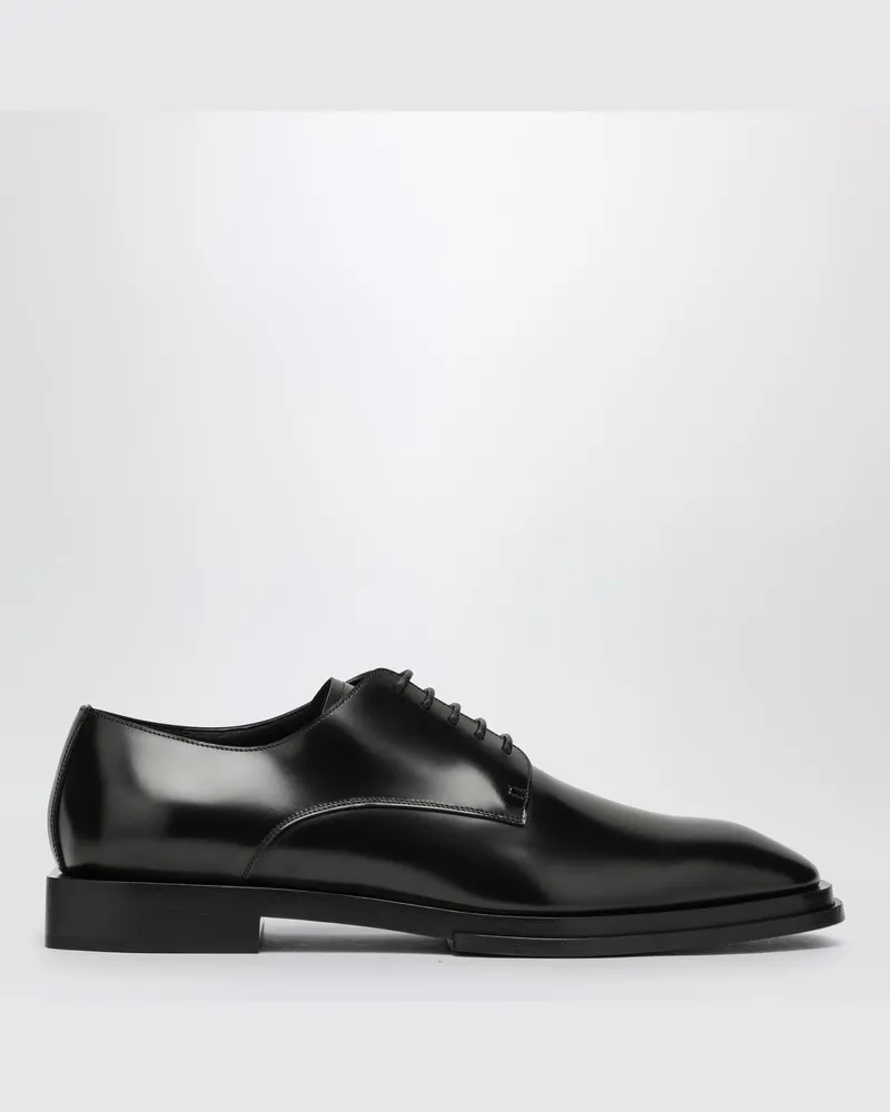 Alexander McQueen Schwarzer Schnürschuh aus Leder Schwarz