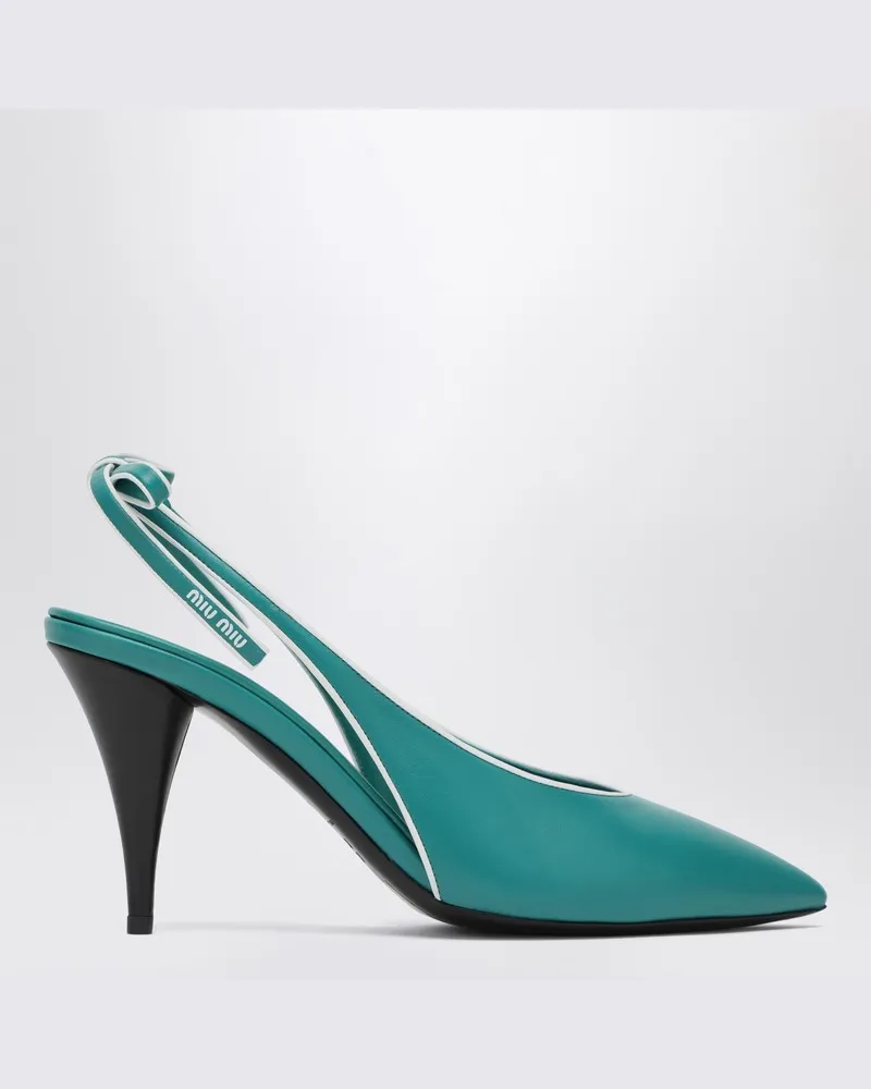 Miu Miu Dekolleté Slingback in Nappa Farbe Pavone Mehrfarbig