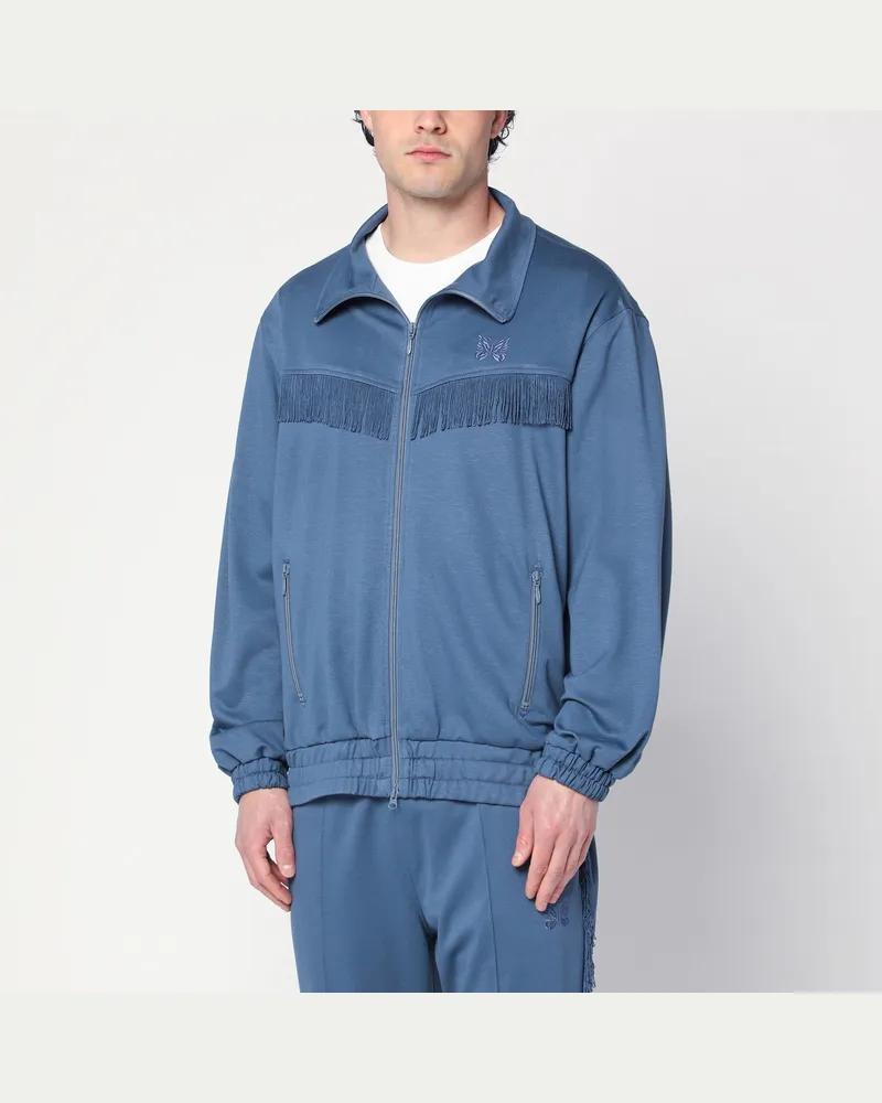 NEEDLES Blaue Schieferjacke mit Fransen 