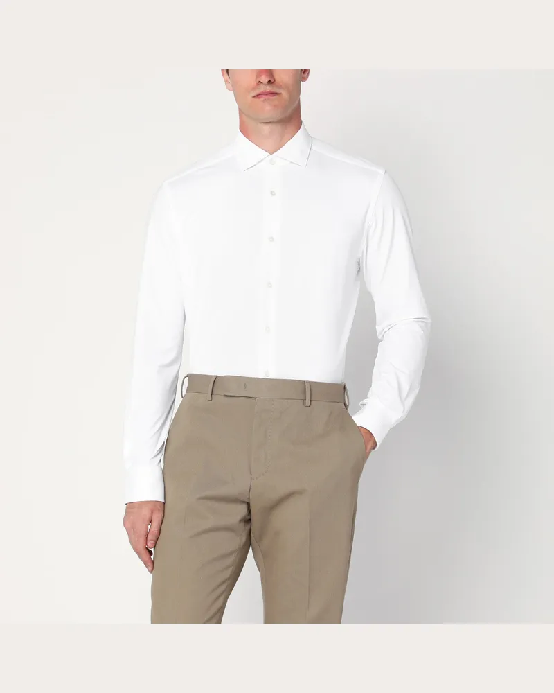 XACUS Weißes Active-Hemd aus Twill 