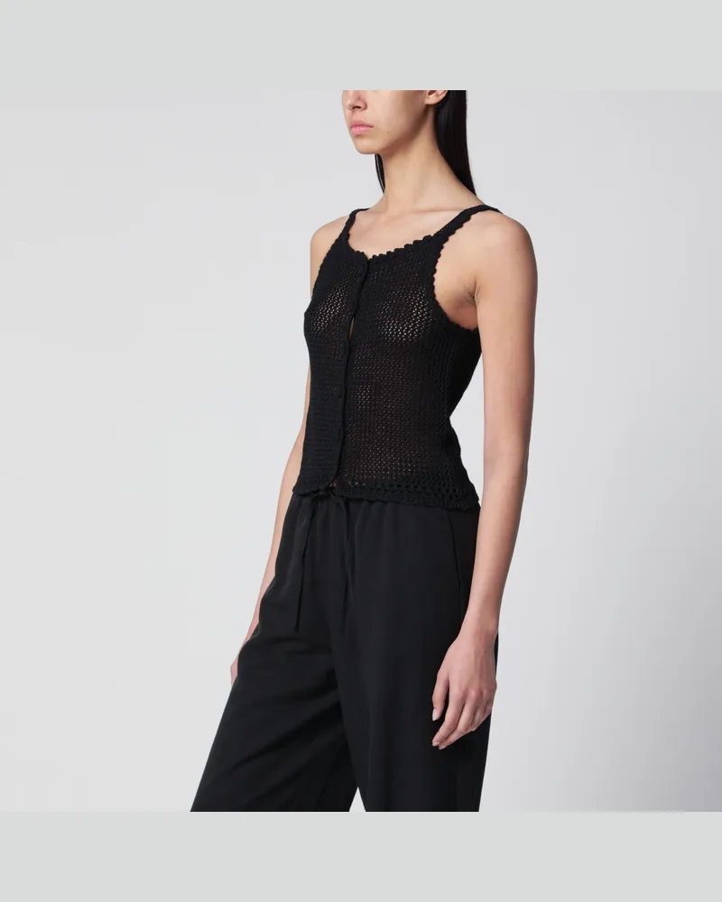 Dunst Top aus Leinen und Baumwolle in Schwarz Black